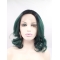 Synthetic Shoulder Length Ombre/2 Tone Lace Front Without Bangs Curly Women Wigs