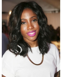 Curly Black Shoulder Length Without Bangs Lace Front Synthetic Women Sevyn Streeter Wigs Curly Black Shoulder Length Without Bangs Lace Front Synthetic Women Sevyn Streeter Wigs
