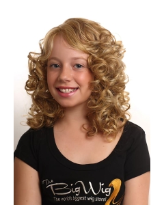 Beautiful Blonde Curly Shoulder Length Capless Synthetic Kids Wigs Beautiful Blonde Curly Shoulder Length Capless Synthetic Kids Wigs