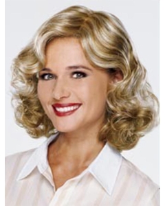 Medium Blonde Designed Curly Mono Synthetic Women Wigs Medium Blonde Designed Curly Mono Synthetic Women Wigs