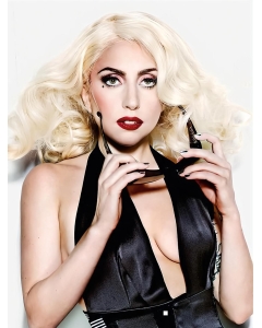 Ideal Blonde Layered Curly Shoulder Length Synthetic Lady Gaga Women Wigs Ideal Blonde Layered Curly Shoulder Length Synthetic Lady Gaga Women Wigs