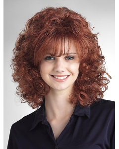 Traditional Auburn Curly Shoulder Length Capless Classic Synthetic Women Wigs Traditional Auburn Curly Shoulder Length Capless Classic Synthetic Women Wigs