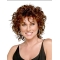 Sleek Auburn Curly Shoulder Length Capless Synthetic Women Wigs