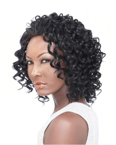 Impressive Black Curly Shoulder Length Capless Human Hair Wigs & Half Women Wigs Impressive Black Curly Shoulder Length Capless Human Hair Wigs & Half Women Wigs