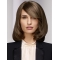 Monofilament Brown 12" Straight Shoulder Length Bobs Real Human Hair Wigs