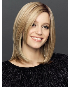 Brown Straight Should Length Monofilament  Synthetic Medium Women Bobs Wigs  Brown Straight Should Length Monofilament  Synthetic Medium Women Bobs Wigs