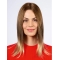 Shoulder Length Straight Without Bangs  Ombre/2 Tone Lace Front Synthetic Medium Women Wig