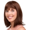 Auburn Shoulder Length Straight With Bangs Capless Synthetic Medium Length Women Wig