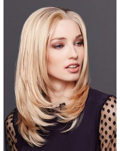 Blonde Shoulder Length Straight Without Bangs Monofilament  Human Hair Women Wigs Blonde Shoulder Length Straight Without Bangs Monofilament  Human Hair Women Wigs