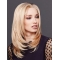 Blonde Shoulder Length Straight Without Bangs Monofilament  Human Hair Women Wigs