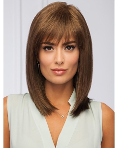 Brown Straight Shoulder Length Monofilament Synthetic Women African Hairstyles Wigs Brown Straight Shoulder Length Monofilament Synthetic Women African Hairstyles Wigs
