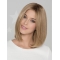 Blonde Straight Shoulder Length Monofilament   Human Hair Bobs Women  Wigs
