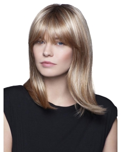 Natural Blonde Straight Shoulder Length With Bangs Hand-Tied Synthetic Medium Women Wigs Natural Blonde Straight Shoulder Length With Bangs Hand-Tied Synthetic Medium Women Wigs