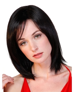 Black Straight Shoulder Length Monofilament Women Bobs Wigs For Cancer  Black Straight Shoulder Length Monofilament Women Bobs Wigs For Cancer