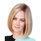 Blonde Straight Shoulder Length Monofilament Synthetic Women Bobs Cancer Patient Wigs