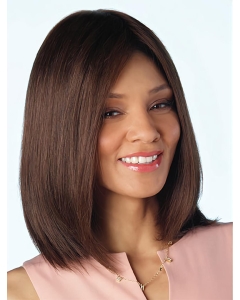 Brown Shoulder Length Srtraight Without Bangs Lace Front Human Hair Women Wigs Brown Shoulder Length Srtraight Without Bangs Lace Front Human Hair Women Wigs