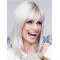  Straight Shoulder Length Capless Synthetic Grey Women Wigs