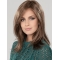 Brown Straight Shoulder Length  Hand-tied Synthetic Women Wigs