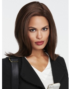 Stylish Brown Straight Shoulder Length Lace Synthetic Women Wigs 