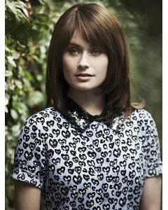 Brown Straight Shoulder Length Human Hair Bobs Medium Women Wigs Brown Straight Shoulder Length Human Hair Bobs Medium Women Wigs