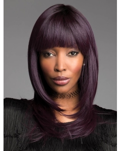 Purple Straight Shoulder Length With Bangs Capless Synthetic Women Wigs Purple Straight Shoulder Length With Bangs Capless Synthetic Women Wigs