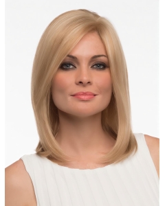 Blonde Straight Shoulder Length Without Bangs Monofilament Human Hair Women Wigs Blonde Straight Shoulder Length Without Bangs Monofilament Human Hair Women Wigs