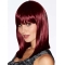 Red Medium Straight With Bangs Capless Synthetic Women Wigs