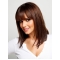 Comfortable Medium Auburn Straight With Bangs Synthetic Women Wigs