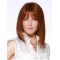 Tempting Auburn Straight Shoulder Length With Bangs Lace Front  Human Hair Women Wigs