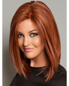 Designed Shoulder Length Straight Without Bangs Capless Human Hair Copper Women Wigs Designed Shoulder Length Straight Without Bangs Capless Human Hair Copper Women Wigs