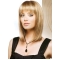 No-fuss Blonde Monofilament Shoulder Length Straight With Bangs Lace Synthetic Women Wigs