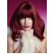 Dark Red Straight Shoulder Length With Neat Bangs Lace Front Human Hair Women Wigs