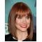 Medium Auburn Straight With Bangs Lace Front Synthetic Women Wigs