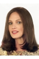Brown Straight Shoulder Length Lace Front Human Hair Women Wigs