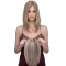 Beautiful Blonde Shoulder Length Straight  Without Bangs Lace Front Amazing Human Hair Wigs