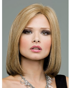 Soft Blonde Straight Shoulder Length Lace Front Human Hair Women Wigs Soft Blonde Straight Shoulder Length Lace Front Human Hair Women Wigs
