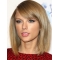 Fantastic Shoulder Length Straight Blonde With Bangs Taylor Swift Inspired Wigs