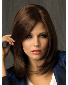 Refined Brown Straight Shoulder Length Lace Synthetic Women Wigs Refined Brown Straight Shoulder Length Lace Synthetic Women Wigs