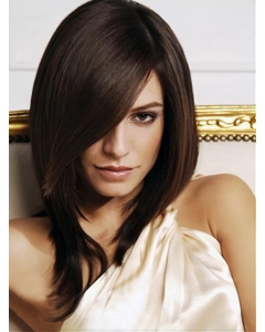 Exquisite Brown Straight Shoulder Length Capless Synthetic Women Wigs Exquisite Brown Straight Shoulder Length Capless Synthetic Women Wigs