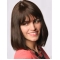Brown Medium Straight With Bangs  Capless Long Human Hair Bob Wigs