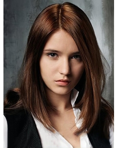 Good Auburn Straight Without Bangs Shoulder Length Lace Front  Remy Human Hair Women Wigs Good Auburn Straight Without Bangs Shoulder Length Lace Front  Remy Human Hair Women Wigs