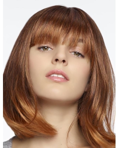 Fashional Auburn Shoulder Length Straight With Bangs High Quality Wigs Fashional Auburn Shoulder Length Straight With Bangs High Quality Wigs