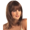  Sleek Medium Straight With Bangs  Lace Front Synthetic Women Wigs