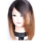 Beautiful Shoulder Length Straight Style Without Bangs Lace Front 100% Remy Hair Ombre Wigs