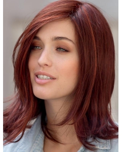 Fashional Red Shoulder Length Straight Layered Fantastic Lace Front Synthetic Women Wigs Fashional Red Shoulder Length Straight Layered Fantastic Lace Front Synthetic Women Wigs