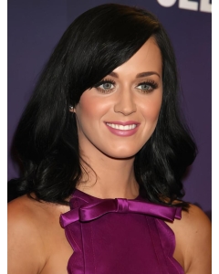 Soft Black Straight Shoulder Length Mono Human Hair Katy Perry Wigs For Women Soft Black Straight Shoulder Length Mono Human Hair Katy Perry Wigs For Women