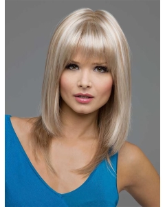 Ideal Blonde Straight With Bangs Shoulder Length Lace Front Synthetic Women Wigs Ideal Blonde Straight With Bangs Shoulder Length Lace Front Synthetic Women Wigs