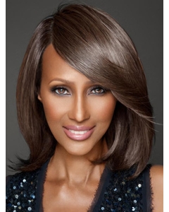 Iman Gorgeous Layered Straight Medium Lace Front Human Hair Bob Style Women Wigs Iman Gorgeous Layered Straight Medium Lace Front Human Hair Bob Style Women Wigs