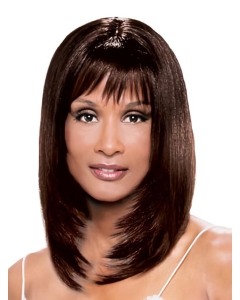 Young and Modern Mid-length Layered Straight with Bangs Lace Front Human Hair Beverly Johnson Wig   Young and Modern Mid-length Layered Straight with Bangs Lace Front Human Hair Beverly Johnson Wig