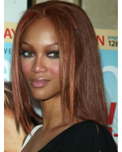 Soft and Beautiful Mid-length Straight Layered Lace Human Hair Tyra Banks Wig  Soft and Beautiful Mid-length Straight Layered Lace Human Hair Tyra Banks Wig